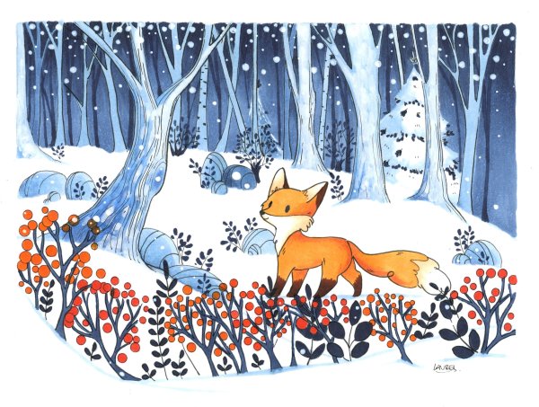 Иллюстрации животных зимой