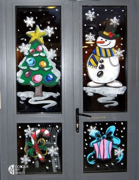 Рисование на окнах к новому году