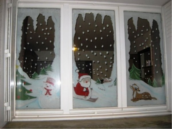 Украсить окна к новому году