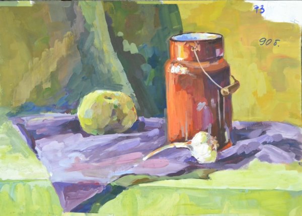 Натюрморт гуашью Строгановка