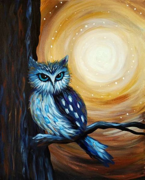 Совенок гуашь