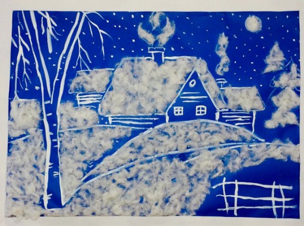 Аппликация на тему зима