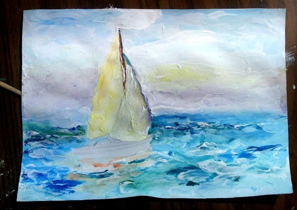 Море живопись гуашью