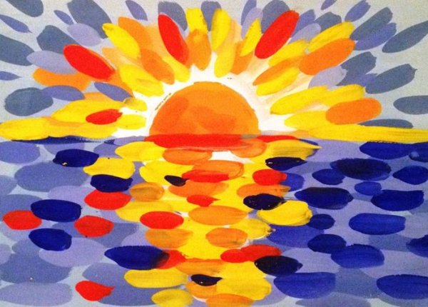 Рисование гуашью пальцами