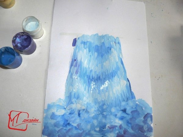 Картины акрилом на холсте водопад