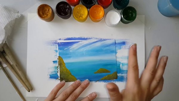 Рисование гуашью пальцами