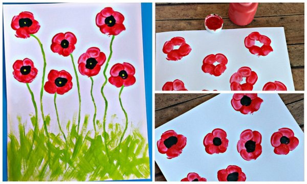 Цветы красками для детей