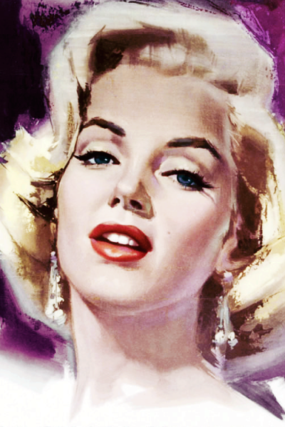 Портрет Мерлин Монро шрифтовой