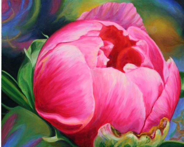 Пионы гуашью