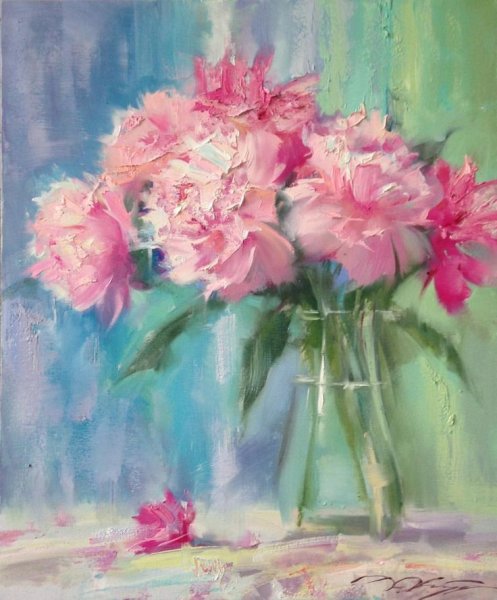 Денис перин пионы маслом