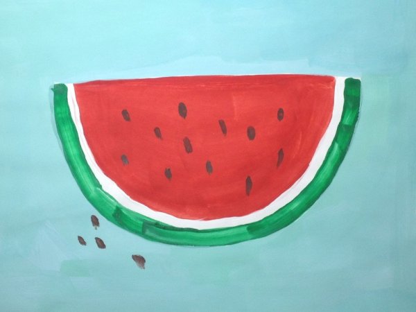 Рисование арбуза в средней группе
