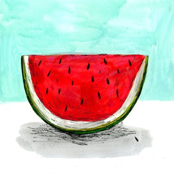 Арбуз красками