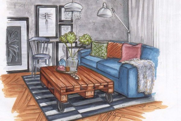 Скетч интерьера