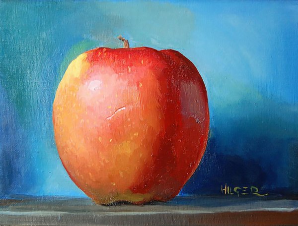 Рисование яблока гуашью