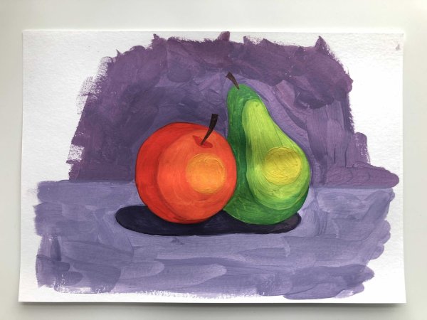 Рисование яблоко видео уроки гуашью