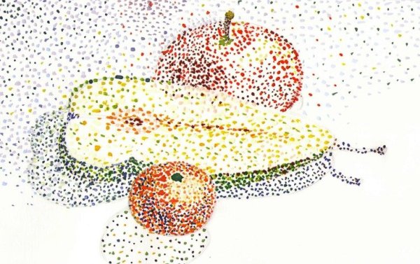 Техника рисования точками пуантилизм