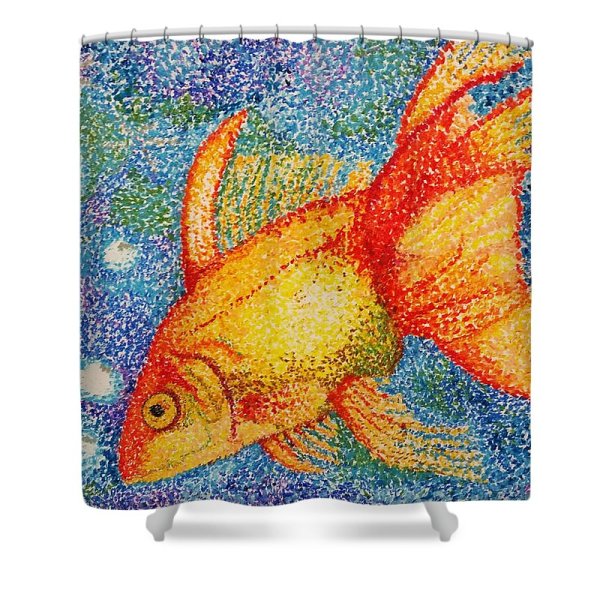 Золотая рыбка пуантилизм