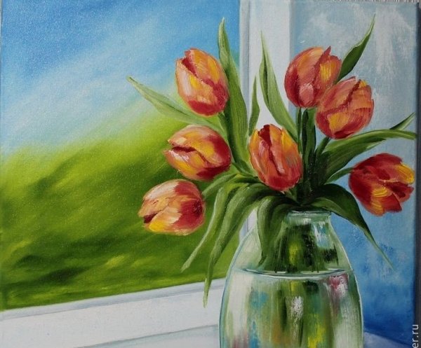 Цветы гуашью