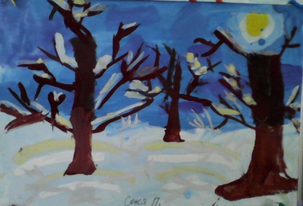 Рисование пейзаж подготовительная группа