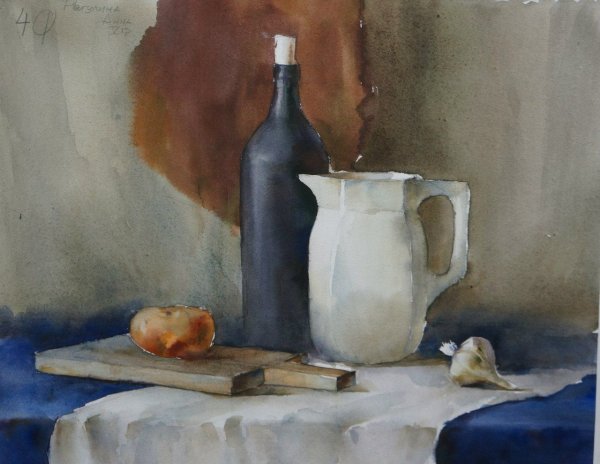 Декоративный натюрморт с гипсовой головой