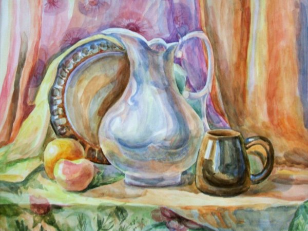 Кувшин акварелью
