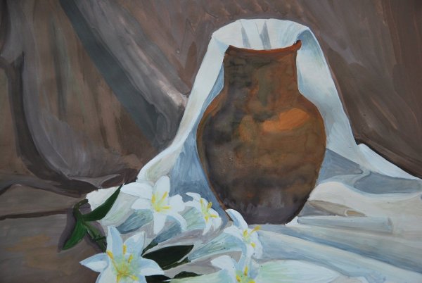 Ваза гуашью