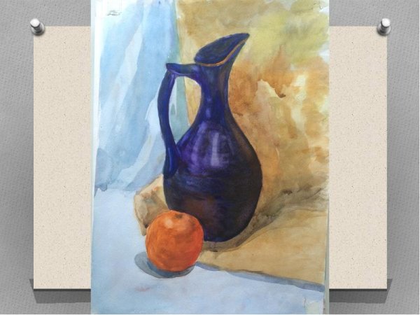 Натюрморт акварелью простой