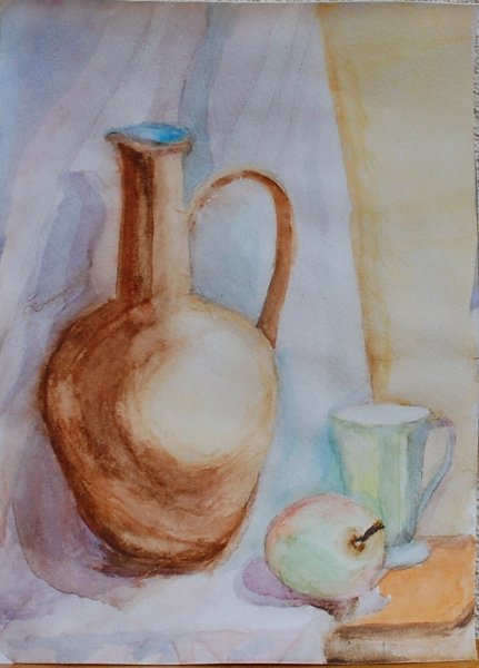 Натюрморт акварелью простой