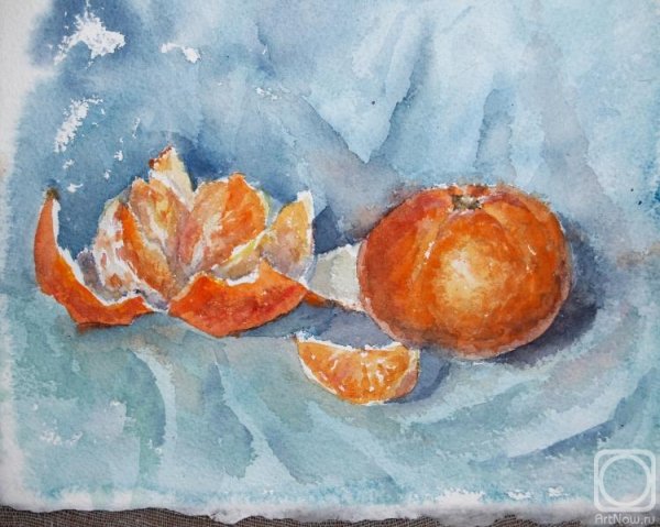 Мандарины акварель Базановой