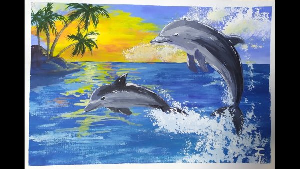 Правополушарное рисование Дельфин