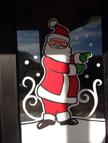 Гуашь на стекле новый год