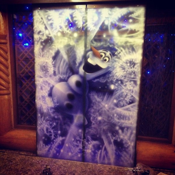 Двери расписные новогодние