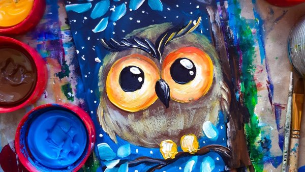 Совушка правополушарное рисование