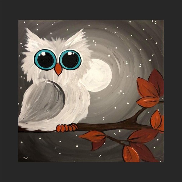 Филин гуашью