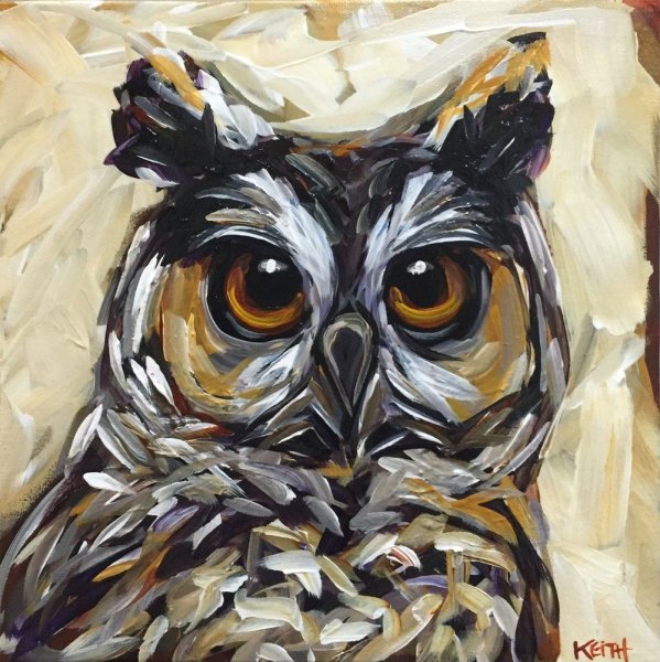 Сова красками для ребенка