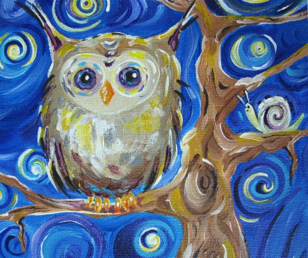 Сова акрилом
