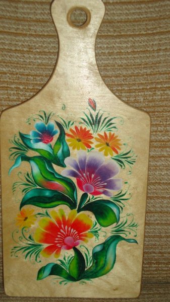 Разделочная доска с изображением цвето