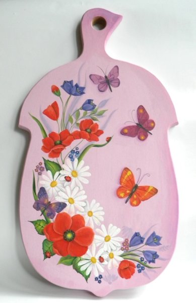 Роспись доски акриловыми красками