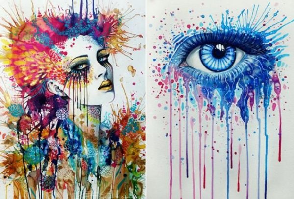 Акварель фантазийные картины