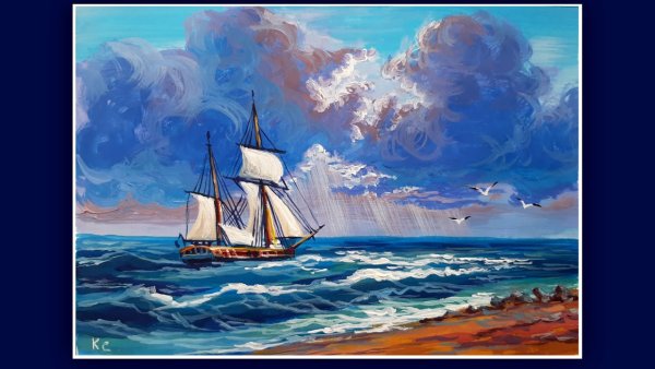 Рисунки гуашью корабли Победоносец