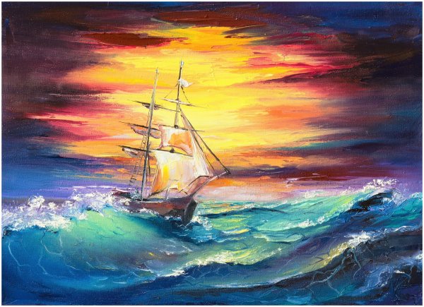 Морской пейзаж красками