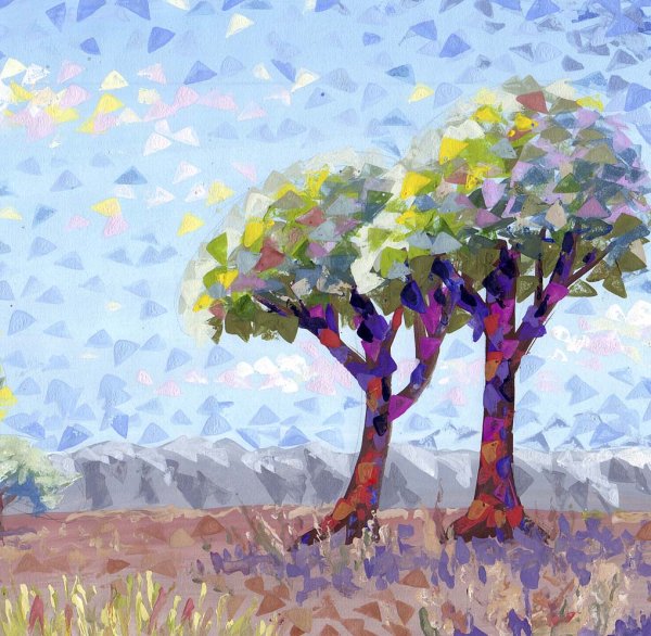 Цветы мазками гуашью