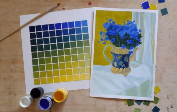 Контрастные цвета в живописи для детей