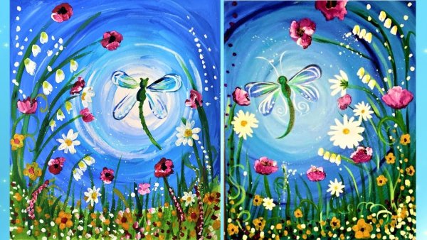 Рисование гуашью лето