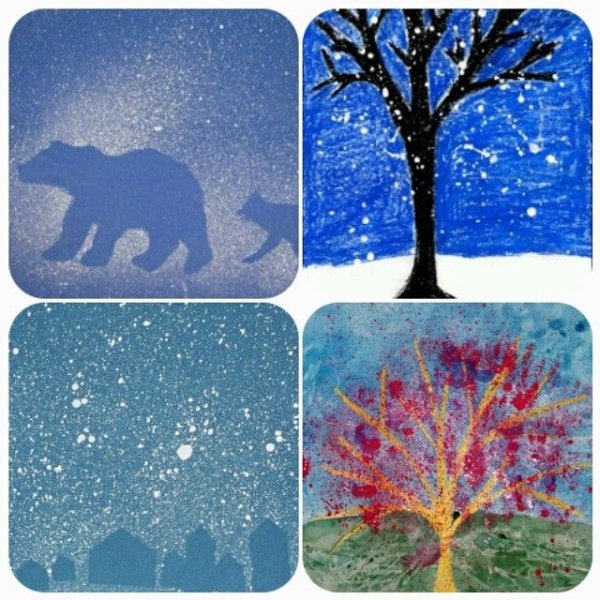 Рисование набрызгом для детей