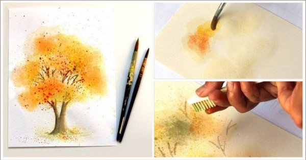 Рисование набрызгом зубной щеткой