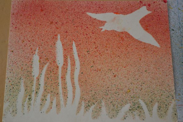 Набрызг техника рисования для детей