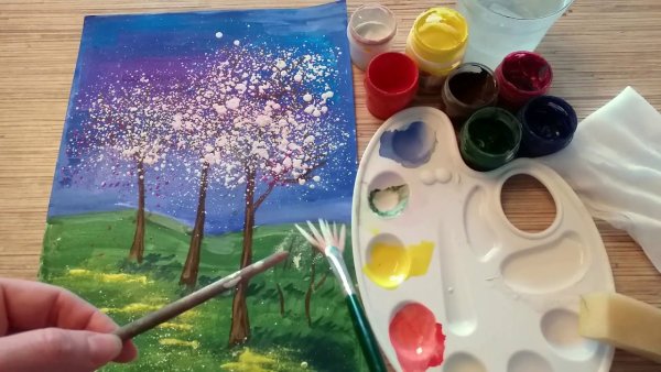 Метод набрызга в рисовании