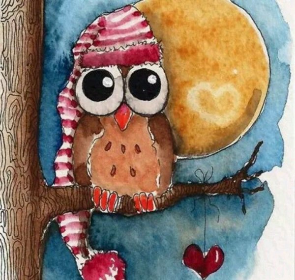 Забавные рисунки акварелью