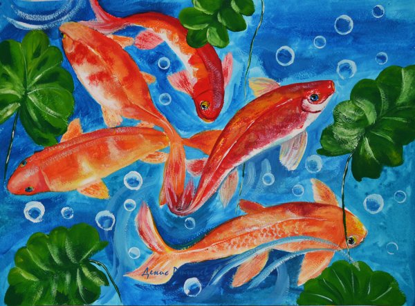 Подводный мир гуашью